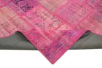 Patchwork Pembe Pamuk Üzerine Yün El Dokuma Kilim-202x298 - Görsel 6