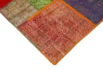 Patchwork Multi Pamuk Üzerine Yün El Dokuma Kilim-190x290 - Görsel 4