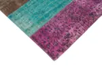Patchwork Multi Pamuk Üzerine Yün El Dokuma Kilim-202x276 - Görsel 4