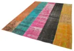 Patchwork Multi Pamuk Üzerine Yün El Dokuma Kilim-206x267 - Görsel 3