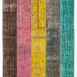 Patchwork Multi Pamuk Üzerine Yün El Dokuma Kilim-202x278
