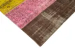 Patchwork Multi Pamuk Üzerine Yün El Dokuma Kilim-202x278 - Görsel 4