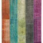 Patchwork Multi Pamuk Üzerine Yün El Dokuma Kilim-205x290