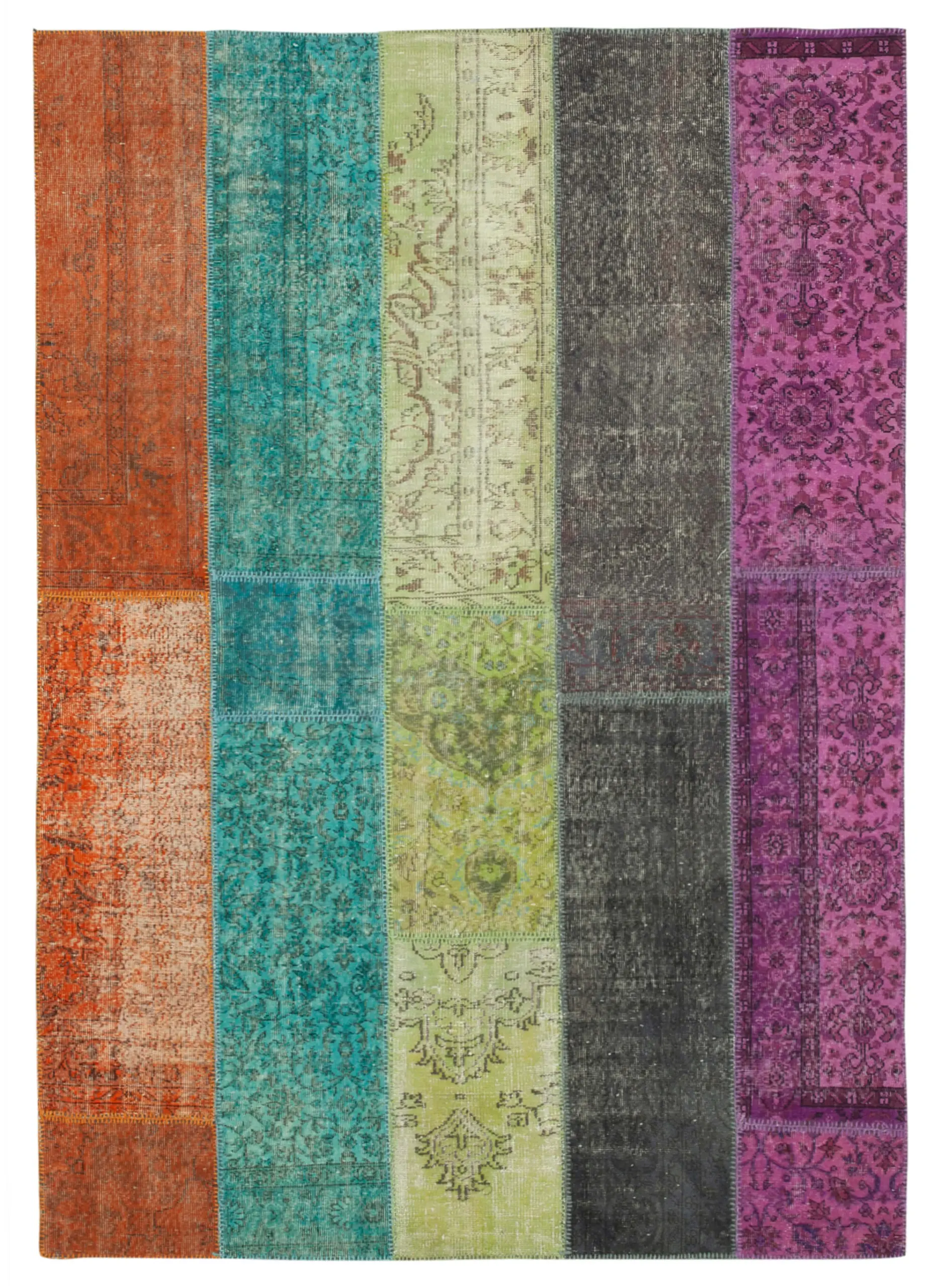 Rc_23980_0_Multicolor_Patchwork_Rugs Patchwork Multi Pamuk Üzerine Yün El Dokuma Kilim-205x290 - Görsel 1