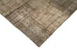 Patchwork Kahverengi Pamuk Üzerine Yün El Dokuma Kilim-203x303 - Görsel 4