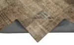 Patchwork Kahverengi Pamuk Üzerine Yün El Dokuma Kilim-202x303 - Görsel 6