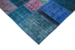 Patchwork Mavi Pamuk Üzerine Yün El Dokuma Kilim-202x300 - Görsel 4