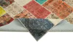 Patchwork Multi Pamuk Üzerine Yün El Dokuma Kilim-205x300 - Görsel 6