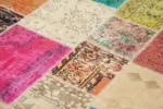 Patchwork Multi Pamuk Üzerine Yün El Dokuma Kilim-208x296 - Görsel 5
