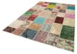 Patchwork Multi Pamuk Üzerine Yün El Dokuma Kilim-210x300 - Görsel 3
