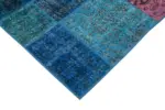 Patchwork Mavi Pamuk Üzerine Yün El Dokuma Kilim-204x300 - Görsel 4