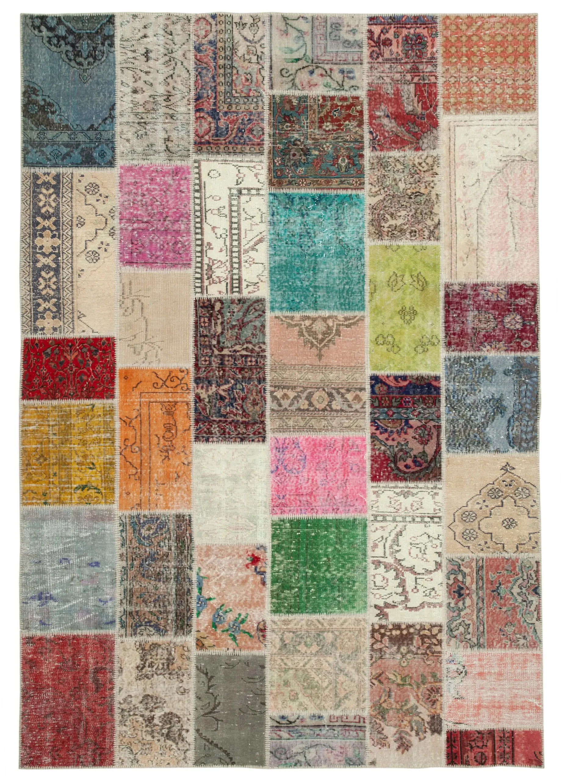 Rc_24034_0_Multicolor_Patchwork_Rugs Patchwork Multi Pamuk Üzerine Yün El Dokuma Kilim-209x298 - Görsel 1