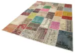 Patchwork Multi Pamuk Üzerine Yün El Dokuma Kilim-209x298 - Görsel 3