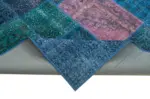 Patchwork Mavi Pamuk Üzerine Yün El Dokuma Kilim-203x300 - Görsel 6