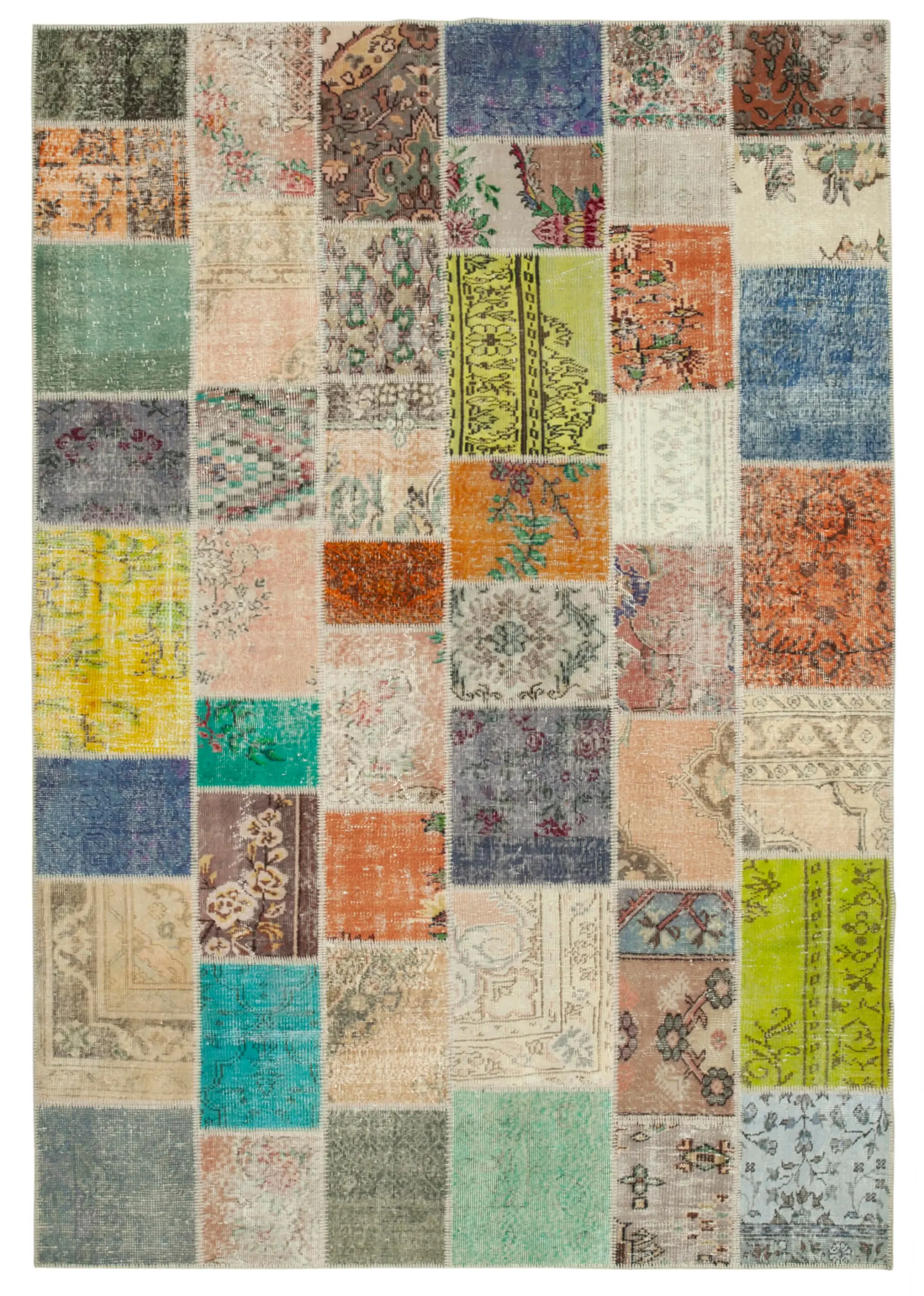 Rc_24044_0_Multicolor_Patchwork_Rugs Patchwork Multi Pamuk Üzerine Yün El Dokuma Kilim-206x297 - Görsel 1
