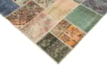 Patchwork Multi Pamuk Üzerine Yün El Dokuma Kilim-206x297 - Görsel 4
