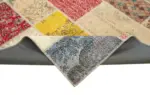 Patchwork Multi Pamuk Üzerine Yün El Dokuma Kilim-203x292 - Görsel 6