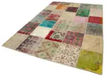 Patchwork Multi Pamuk Üzerine Yün El Dokuma Kilim-198x305 - Görsel 3