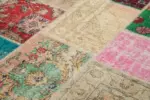 Patchwork Multi Pamuk Üzerine Yün El Dokuma Kilim-198x305 - Görsel 5