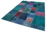Patchwork Mavi Pamuk Üzerine Yün El Dokuma Kilim-200x295 - Görsel 3