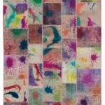 Patchwork Multi Pamuk Üzerine Yün El Dokuma Kilim-203x297