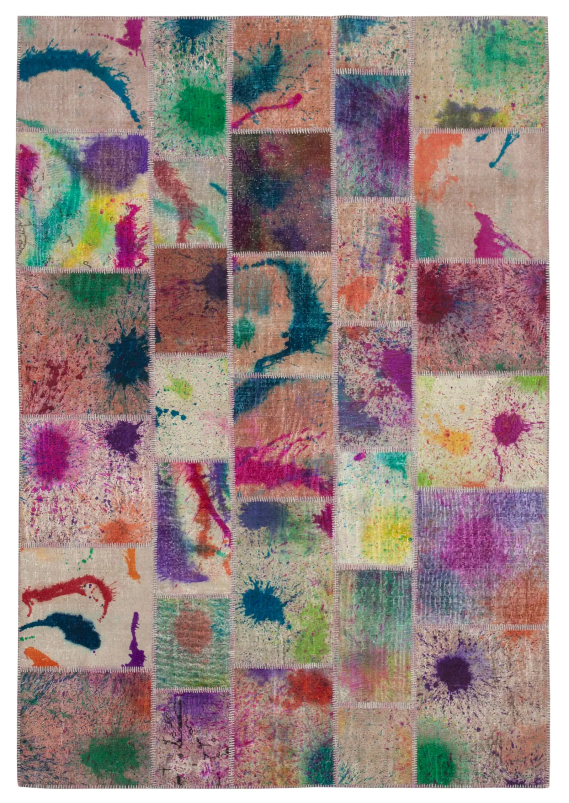 Rc_24068_0_Multicolor_Patchwork_Rugs Patchwork Multi Pamuk Üzerine Yün El Dokuma Kilim-203x297 - Görsel 1