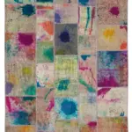 Patchwork Multi Pamuk Üzerine Yün El Dokuma Kilim-206x305