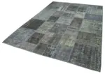 Patchwork Gri Pamuk Üzerine Yün El Dokuma Kilim-205x302 - Görsel 3