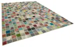 Patchwork Multi Pamuk Üzerine Yün El Dokuma Kilim-300x408 - Görsel 2