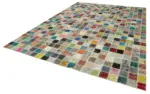 Patchwork Multi Pamuk Üzerine Yün El Dokuma Kilim-300x408 - Görsel 3