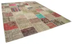Patchwork Bej Pamuk Üzerine Yün El Dokuma Kilim-303x403 - Görsel 2