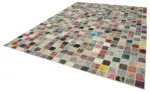 Patchwork Multi Pamuk Üzerine Yün El Dokuma Kilim-300x403 - Görsel 3