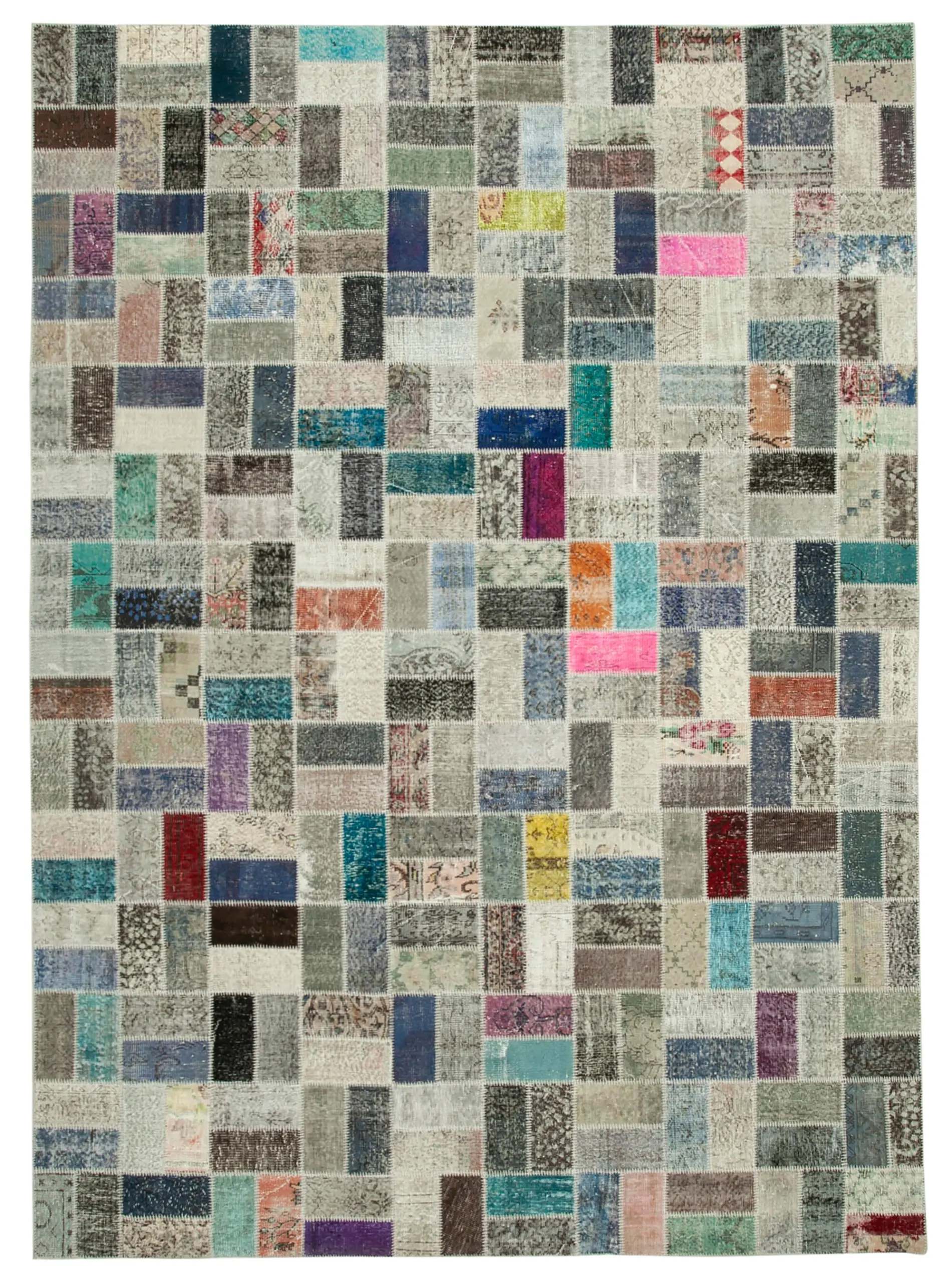 Rc_24105_0_Multicolor_Patchwork_Rugs Patchwork Multi Pamuk Üzerine Yün El Dokuma Kilim-294x412 - Görsel 1