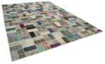 Patchwork Multi Pamuk Üzerine Yün El Dokuma Kilim-294x412 - Görsel 2