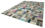 Patchwork Multi Pamuk Üzerine Yün El Dokuma Kilim-294x412 - Görsel 3