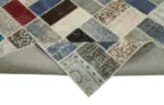 Patchwork Multi Pamuk Üzerine Yün El Dokuma Kilim-294x412 - Görsel 6
