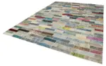 Patchwork Multi Pamuk Üzerine Yün El Dokuma Kilim-300x407 - Görsel 3