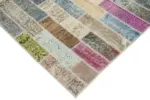Patchwork Multi Pamuk Üzerine Yün El Dokuma Kilim-300x407 - Görsel 4