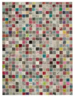 Patchwork Multi Pamuk Üzerine Yün El Dokuma Kilim-300x400