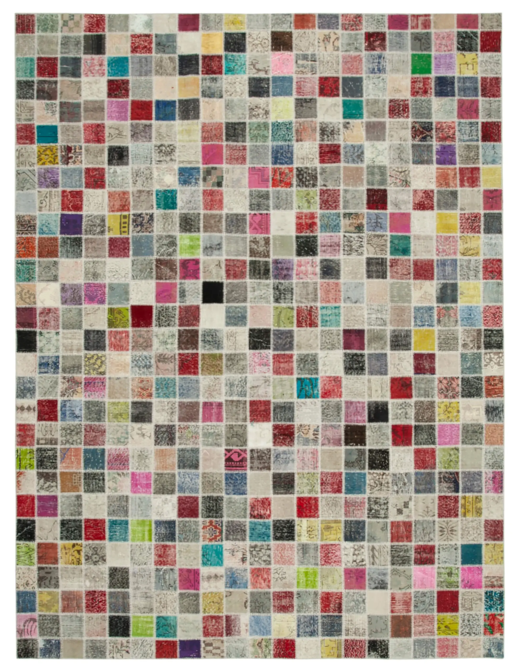 Rc_24131_0_Multicolor_Patchwork_Rugs Patchwork Multi Pamuk Üzerine Yün El Dokuma Kilim-300x400 - Görsel 1