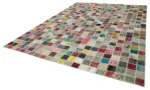 Patchwork Multi Pamuk Üzerine Yün El Dokuma Kilim-300x400 - Görsel 3