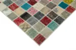 Patchwork Multi Pamuk Üzerine Yün El Dokuma Kilim-300x400 - Görsel 4