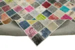 Patchwork Multi Pamuk Üzerine Yün El Dokuma Kilim-300x400 - Görsel 6