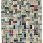 Patchwork Multi Pamuk Üzerine Yün El Dokuma Kilim-297x414