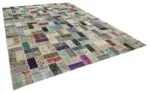 Patchwork Multi Pamuk Üzerine Yün El Dokuma Kilim-297x414 - Görsel 2