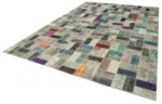 Patchwork Multi Pamuk Üzerine Yün El Dokuma Kilim-297x414 - Görsel 3