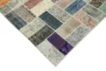 Patchwork Multi Pamuk Üzerine Yün El Dokuma Kilim-297x414 - Görsel 4