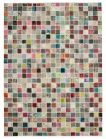 Patchwork Multi Pamuk Üzerine Yün El Dokuma Kilim-300x400