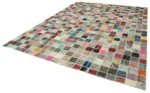 Patchwork Multi Pamuk Üzerine Yün El Dokuma Kilim-300x400 - Görsel 3