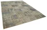 Patchwork Gri Pamuk Üzerine Yün El Dokuma Kilim-250x350 - Görsel 2